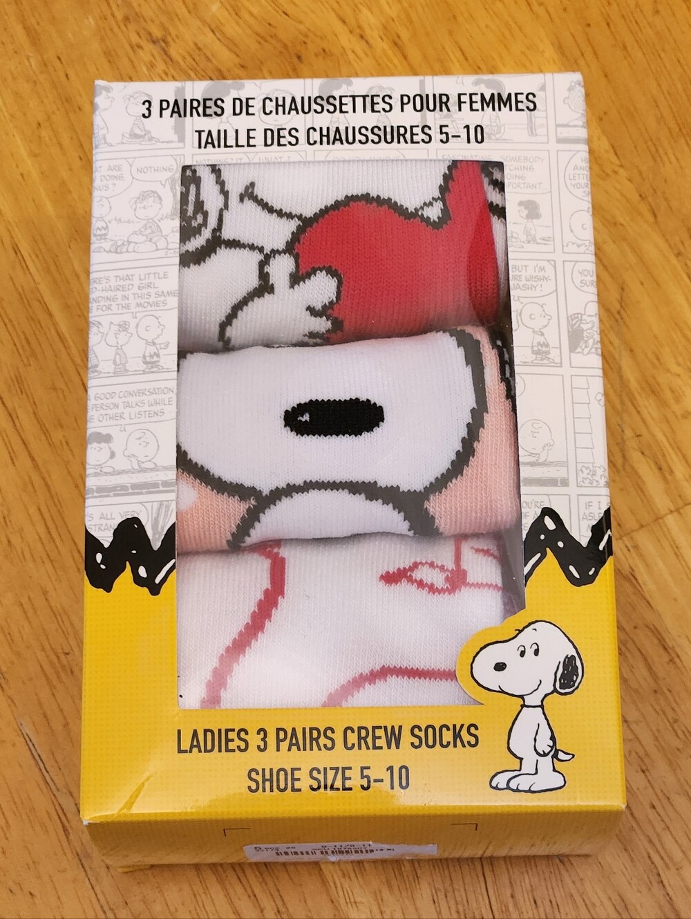 Peanuts Socks 3 Pairs Featuring Snoopy